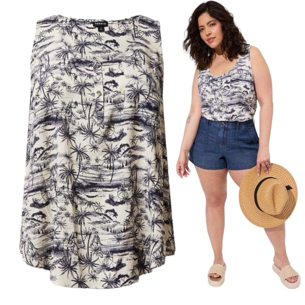 TORRID Challis Henley Pocket Sleeveless Tank NWT Size 6X